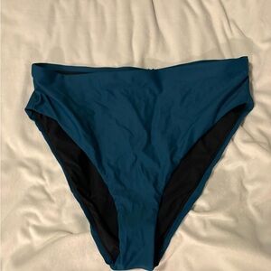 Title Nine Lagoon Teal Women's Streamline High Waisted Bikini Bottom, Solid